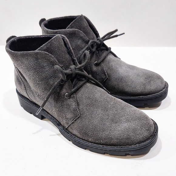 Born Banni Gray Suede Chukka Ankle Bootie Womens 6.5 M Desert Boot Velour Lining - Picture 3 of 10